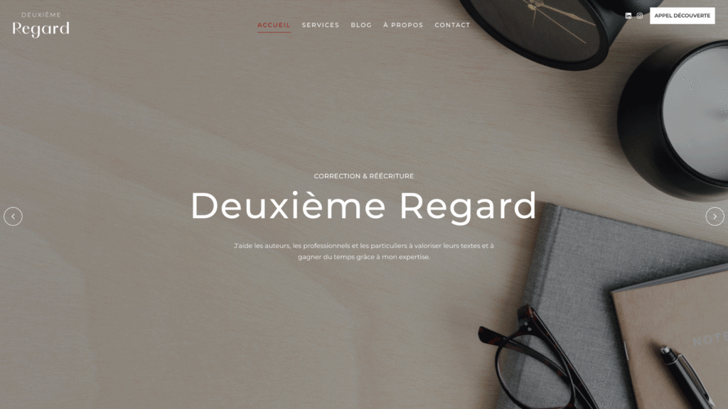 Gif du site internet de Deuxième Regard