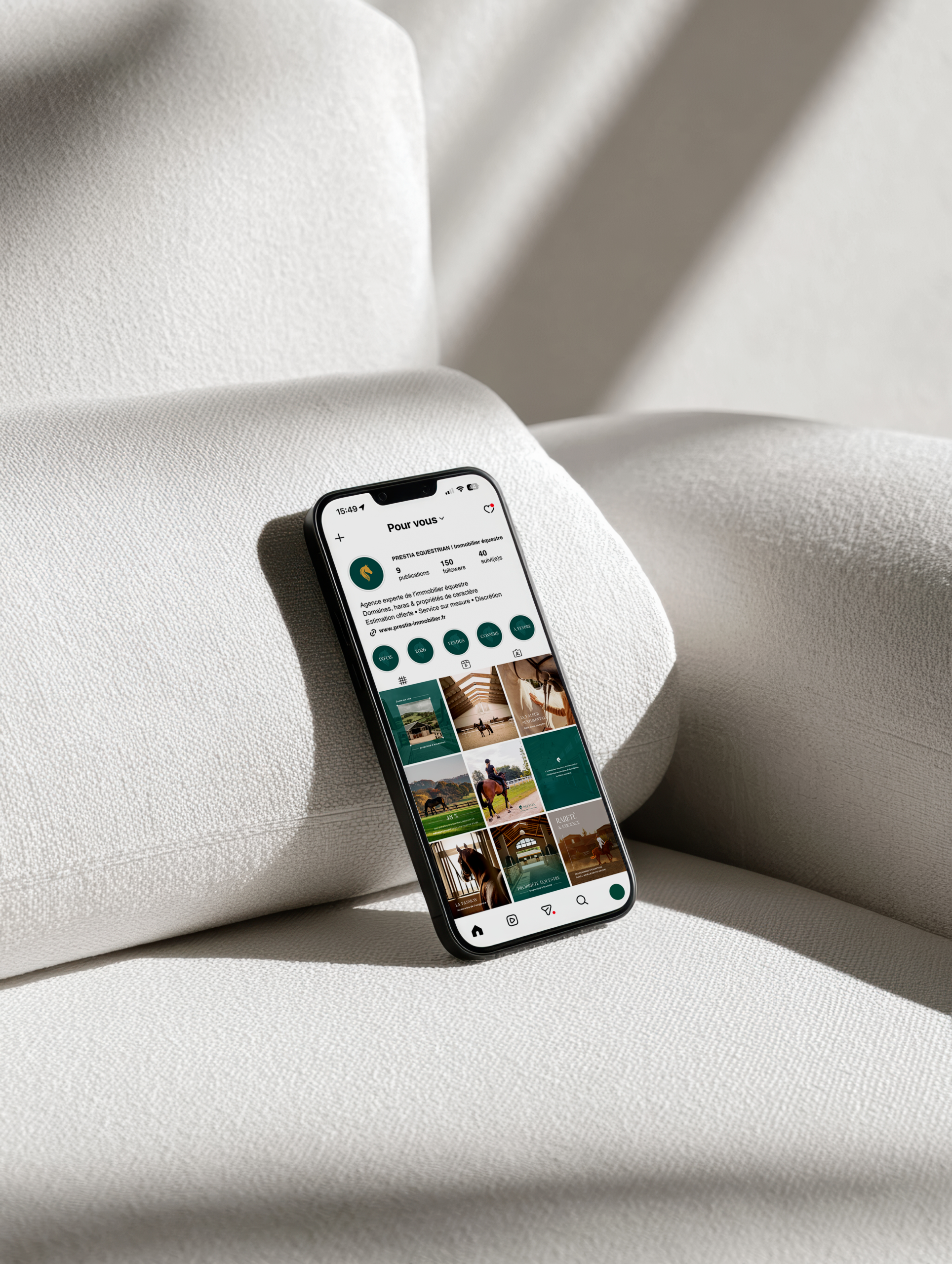 Realisation de l'Agence Innova pour Prestia Equestrian